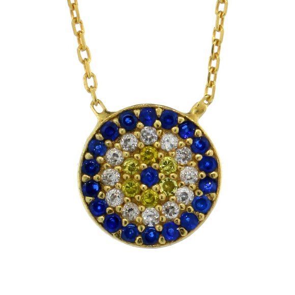 dainty Evil Eye Necklace Gold Plated16
